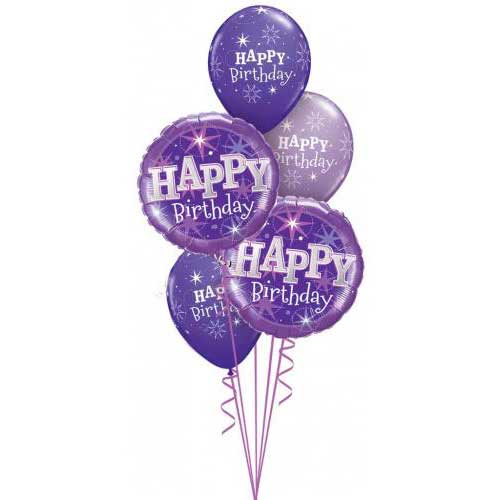  Purple Happy Birthday Bouquet